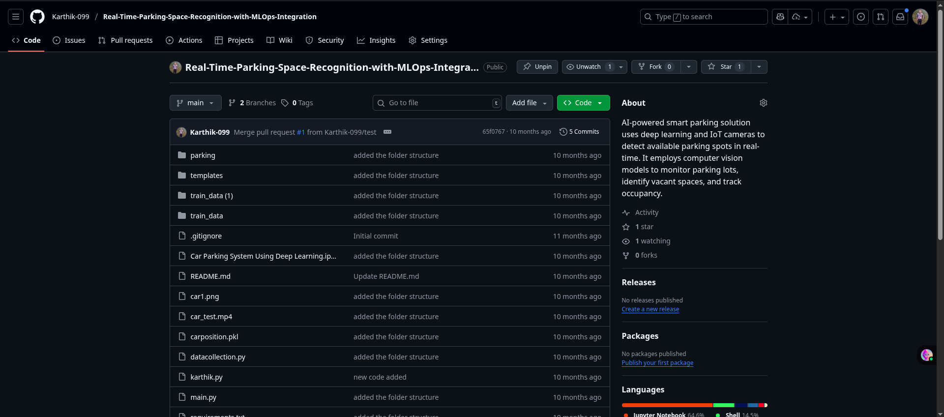 Real-Time Parking Space Recognition with MLOps Integration